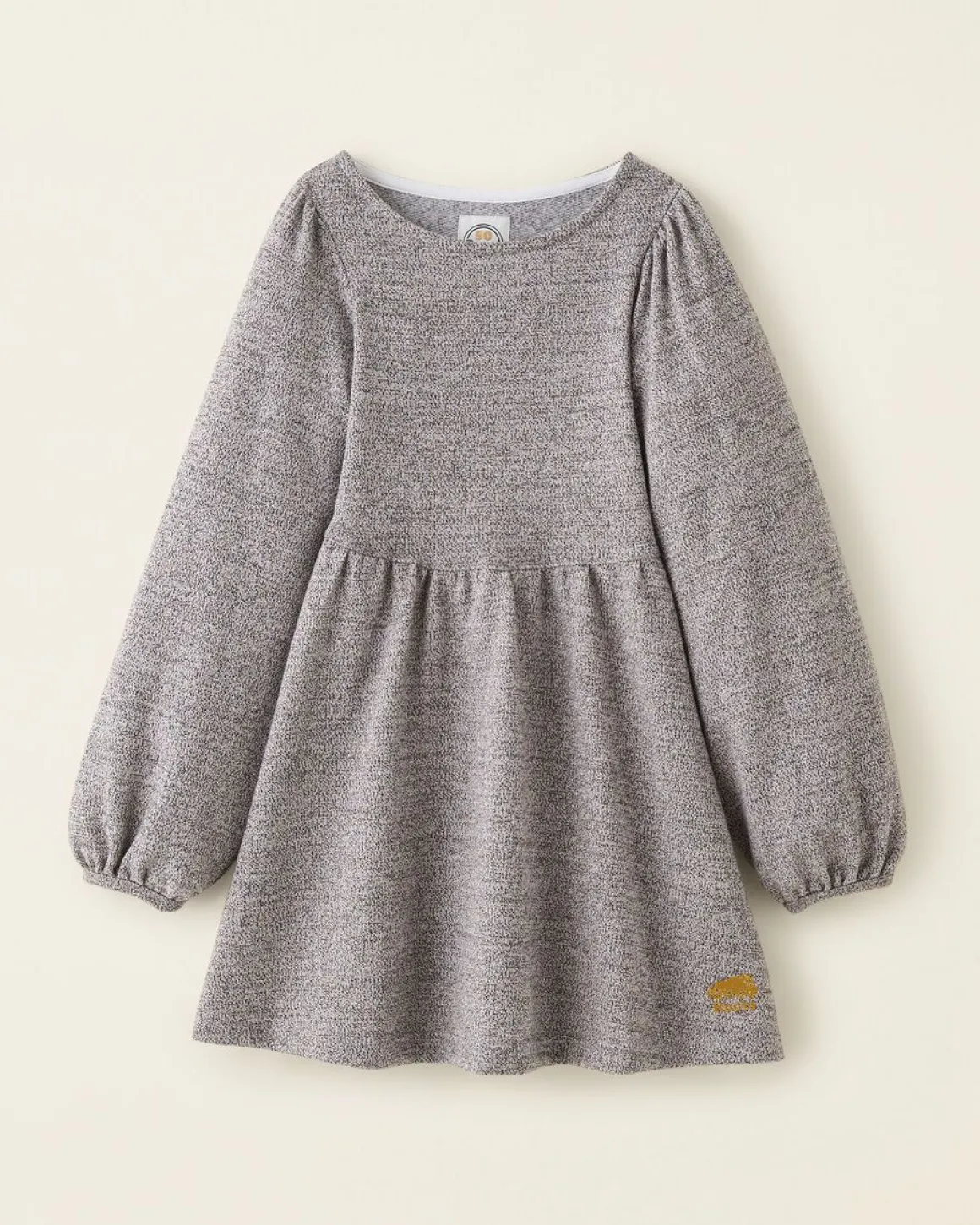 Girls Golden Pepper Puff Dress