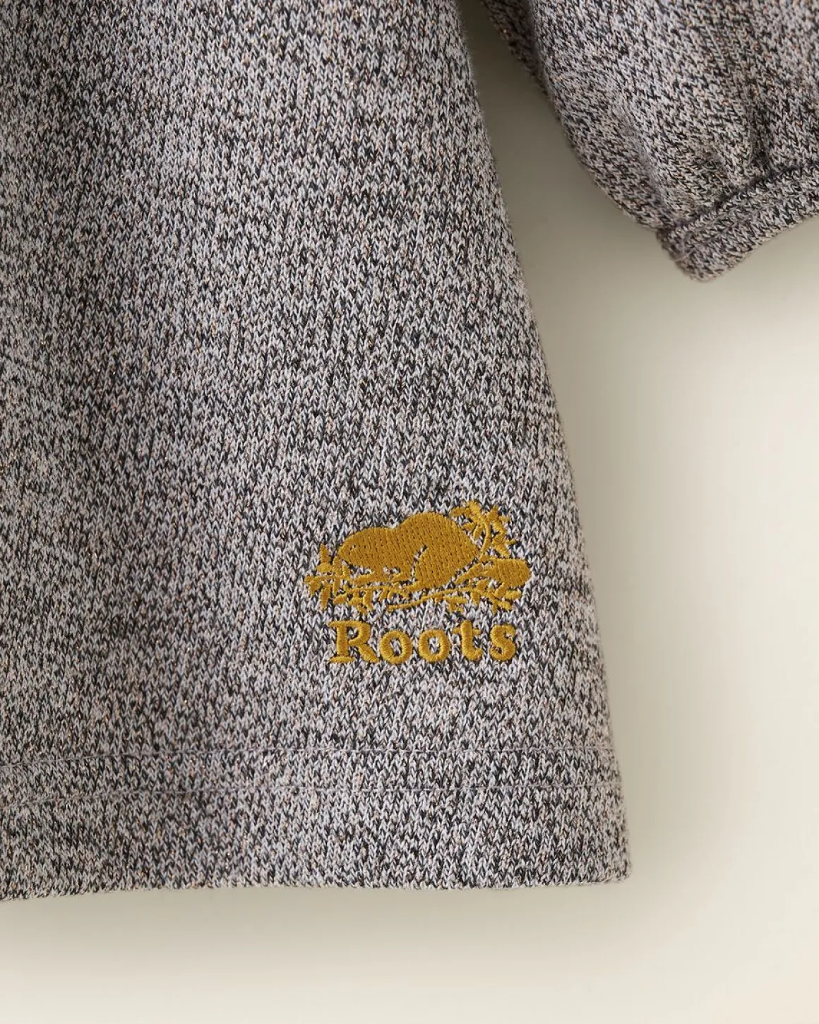 Girls Golden Pepper Puff Dress