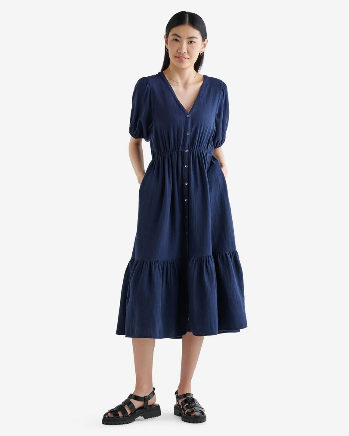 Isla Cotton Gauze Tier Dress