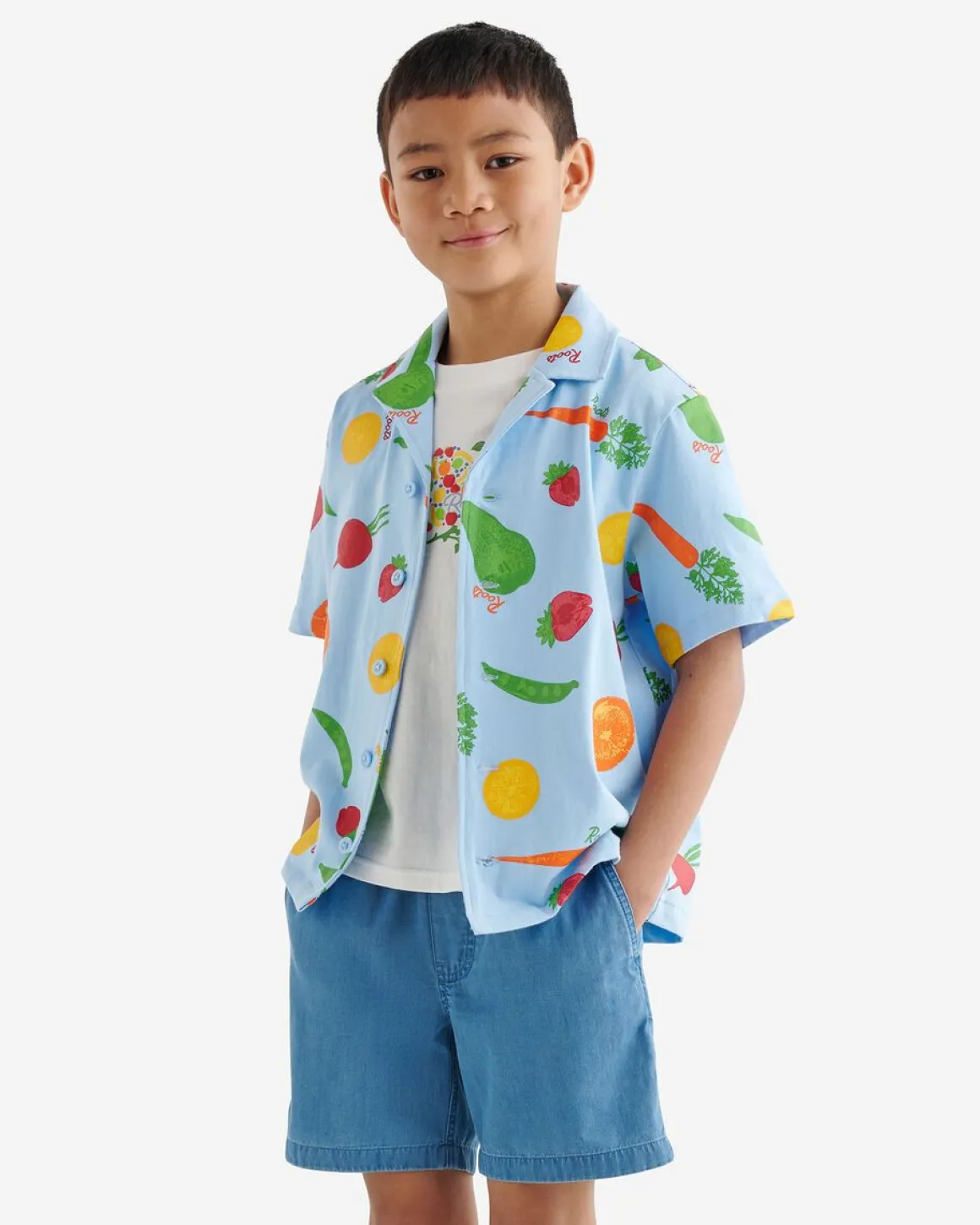 Kids Garden Print Camp Shirt