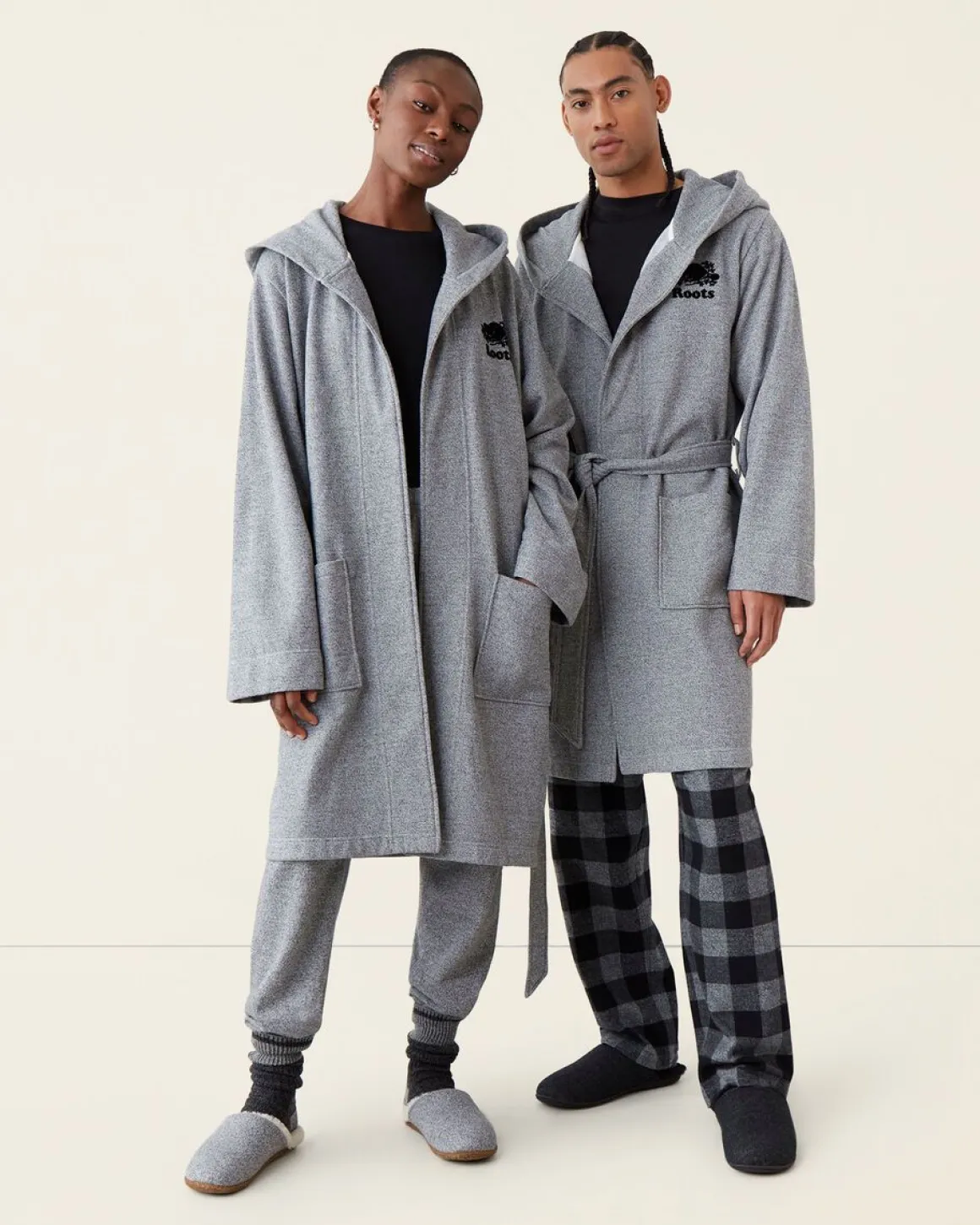 Salt And Pepper Hooded Robe Gender Free