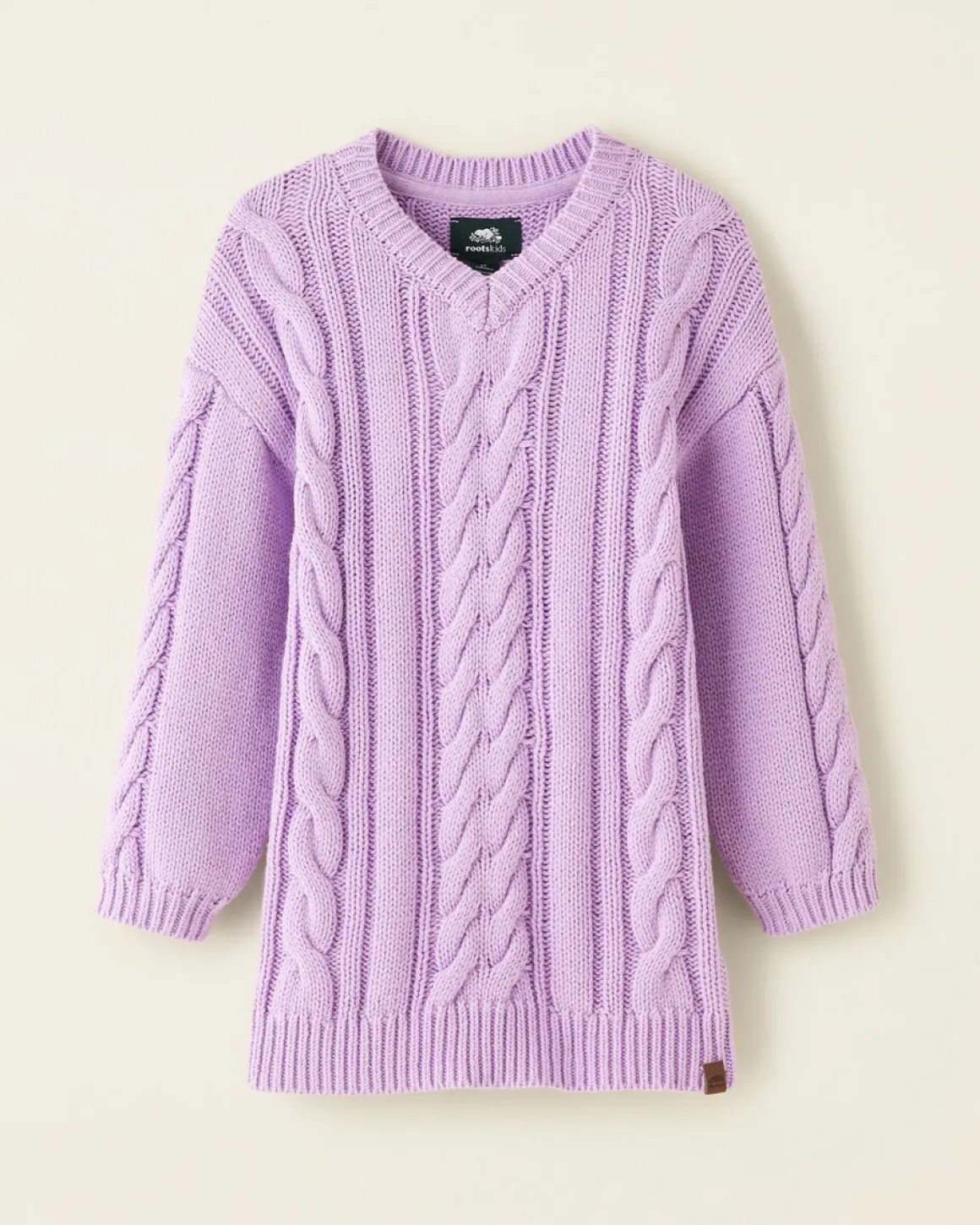 Toddler Girls Cable V-Neck Sweater Dress